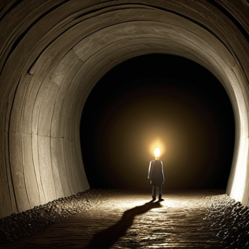 Home 16 **Image Prompt 1: The Guiding Light**
**Description:** A mentee stands at the entrance of a metaphorical dark, winding tunnel, looking uncertain. A mentor figure, standing slightly ahead, casts a warm, inviting light from their hand or an internal glow, illuminating a clear path forward within the tunnel. The overall atmosphere should convey hope, clarity, and specific guidance in a challenging, uncertain environment. Emphasize the metaphorical "lantern" leading the way.
**Keywords:** Mentoring, guidance, dark tunnel, guiding light, hope, clarity, wisdom, path forward, overcoming uncertainty, support.